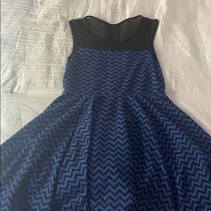 a blue and black dress